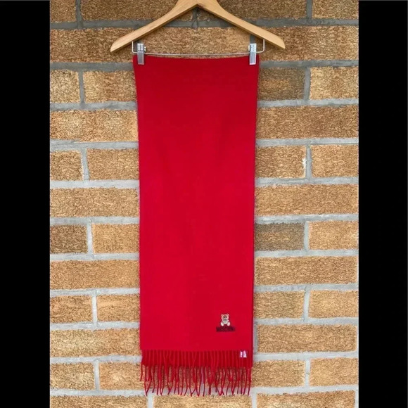 Moschino Fringe Teddy Logo Scarf - Picture 1 of 5